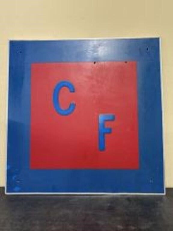 Lot 505: Vintage Wooden Barn Sign, Branded Calumet Farm - 35"X35"