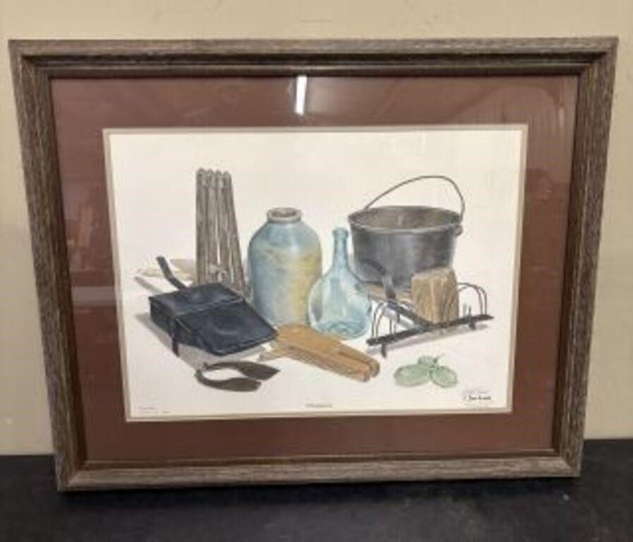 Lot 510: Framed Print Titled "Primitives" by artist C. Don...