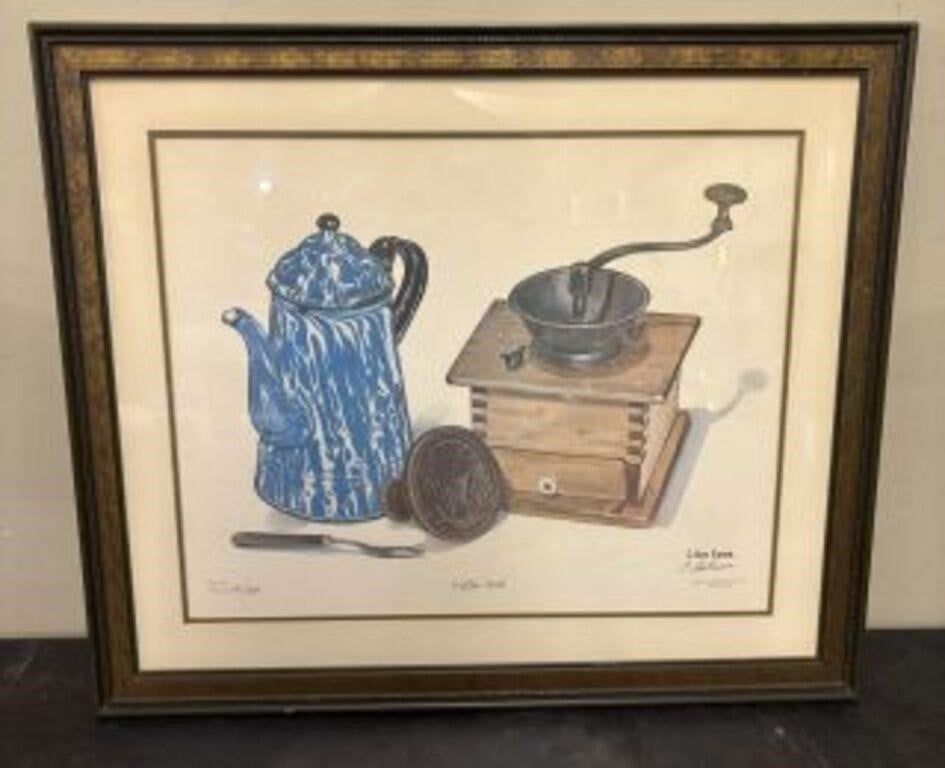 Lot 517: Framed Limited Edition Print Titled "Coffee Mill" by...