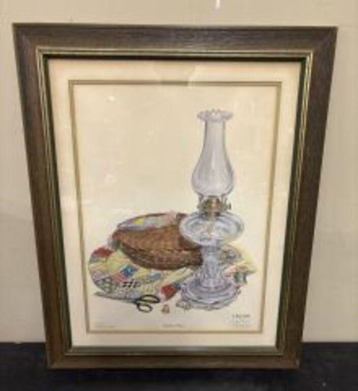 Lot 519: Framed Print Of "Stitchin' Time" By C. Don...