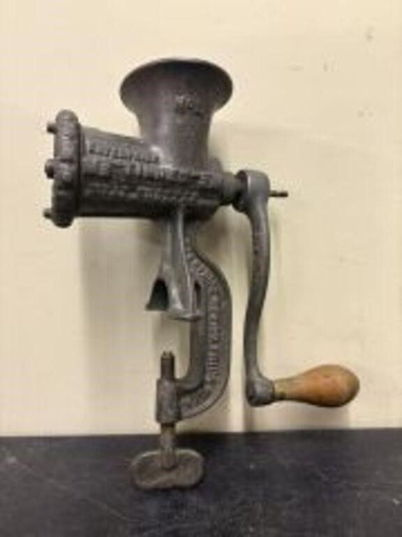 Lot 526: Antique Cast Iron Meat Grinder - Enterprise No....