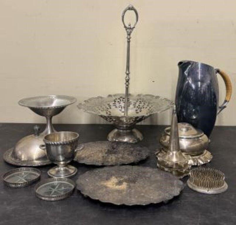 Lot 584: Collection Of Vintage Silver Plated Serving, Dining, Tea...