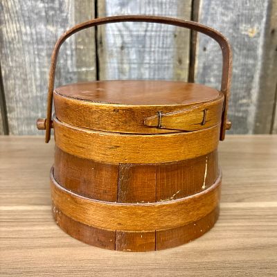 Primitive Style Antique Or Vintage Wooden Firkin - 5X7"