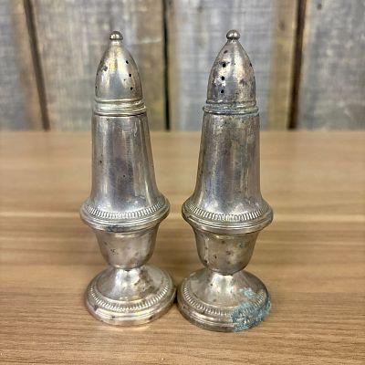 Weighted Sterling Salt and Pepper Shakers - 2"x5"