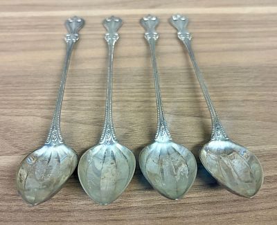 4 Sterling Silver Iced Tea Spoons, 129g - 8"