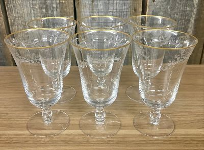 Golden Lace Style Iced Tea Glasses - 3.5"x6.5"