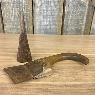 Antique Tobacco Leaf Cutter Stalk Splitter With Tobacco Spear - Spike (9.5")