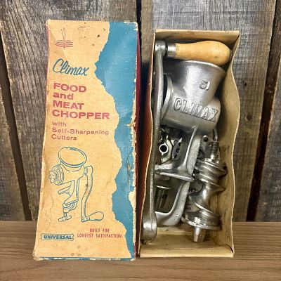 Vintage Climax Food and Meat Chopper #51 With Box - 4"x 10"