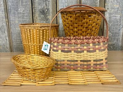 Collection of Vintage Woven Baskets - 12"