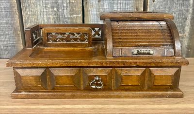 Vintage Men's Wooden Valet Box - 6.5"x12.5"x 6"