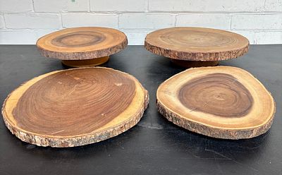 Lot Of Live Edge Style Centerpieces Including Threshold 13"