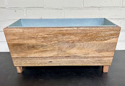 Wood Trough Wine Chiller - Planter Box 8"X18"X9"