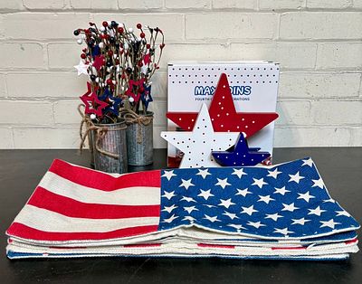 USA Decoration, Pillowcases And Wooden Stars 17"X18"
