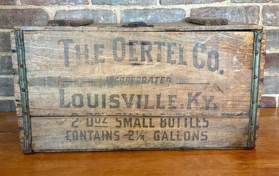 Vintage 1933 Oertel Brewing Company Shipping Crate with Lid and Dividers - 13"x21"x11". This is 
