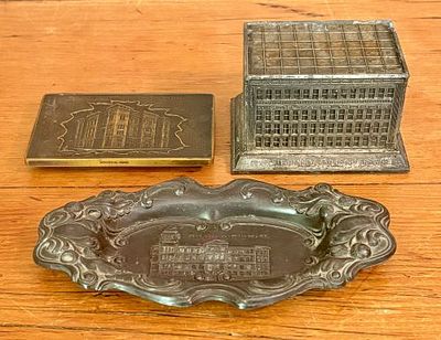 A Trio of Antique Louisville Kentucky Metal Souvenir and Promotional Items - 7". This lot 
