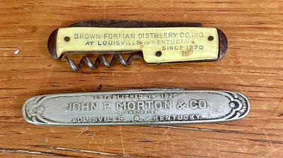 Two Whitehead and Hoag Company Advertising Pocket Knives for Louisville Kentucky Businesses - 3.5". 