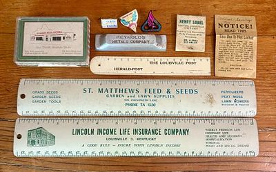 A Collection of Mid-20th Century Louisville and St. Matthews Kentucky Advertising Ephemera and. T 