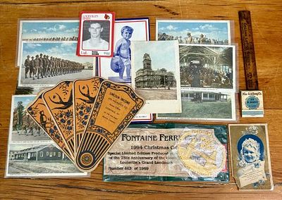 Louisville Kentucky Historical Ephemera w/ Military Postcards & University of Louisville Trade Cards