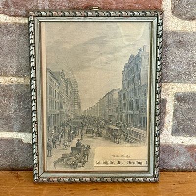 Late 19th-Century Print of Main Street, Louisville, Kentucky 6"X8". This print depicts a late 
