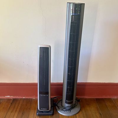Two Lasko Tower Appliances Including a Ceramic Space Heater and an Xtra Air Oscillating Fan 
