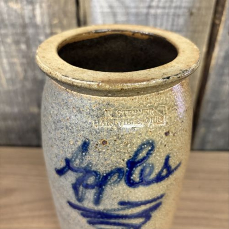 B. Stebner Hartville, Ohio Salt-Glazed Stoneware Apples Jar