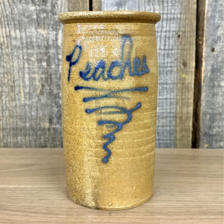Bill Stebner Hartville Ohio Salt-Glazed Stoneware Peaches Jar