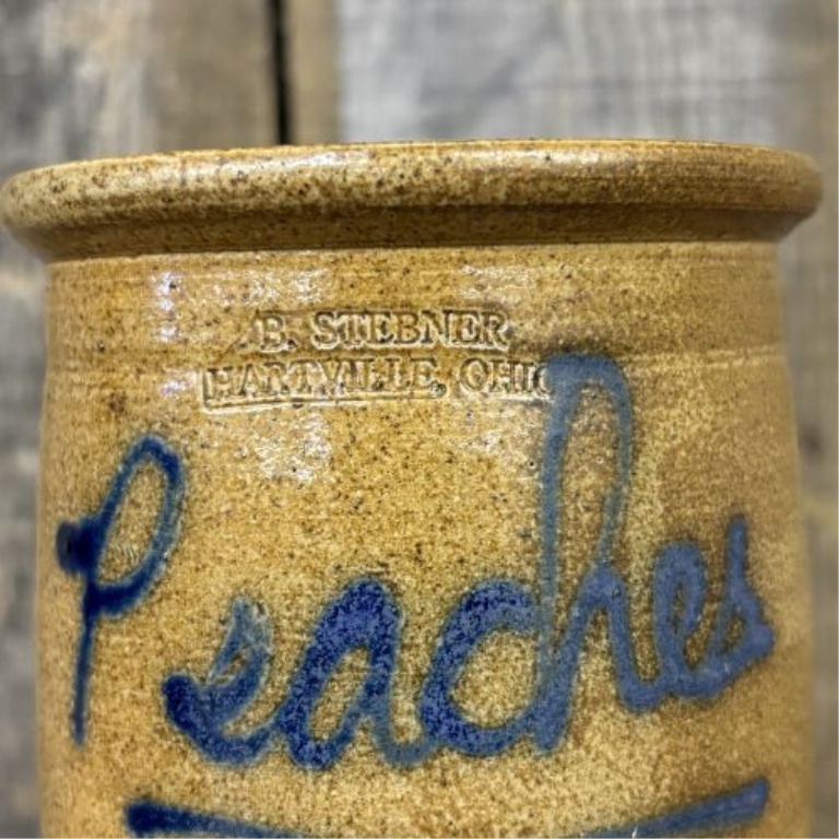 Bill Stebner Hartville Ohio Salt-Glazed Stoneware Peaches Jar