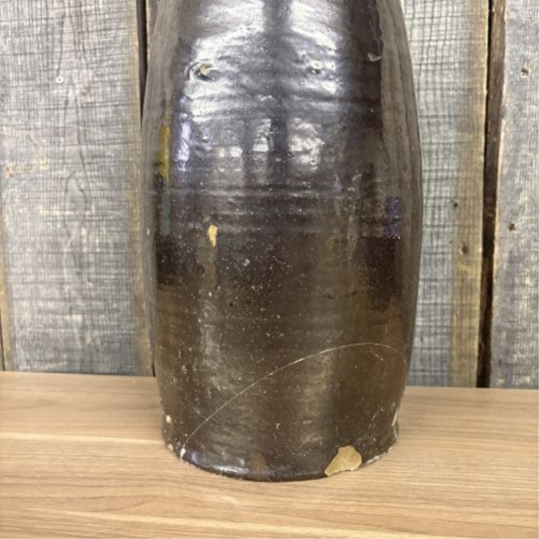 American 4 Gallon Stoneware Butter Churn with Albany Type Slip Glaze