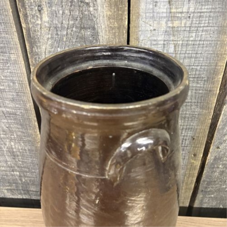 American 4 Gallon Stoneware Butter Churn with Albany Type Slip Glaze