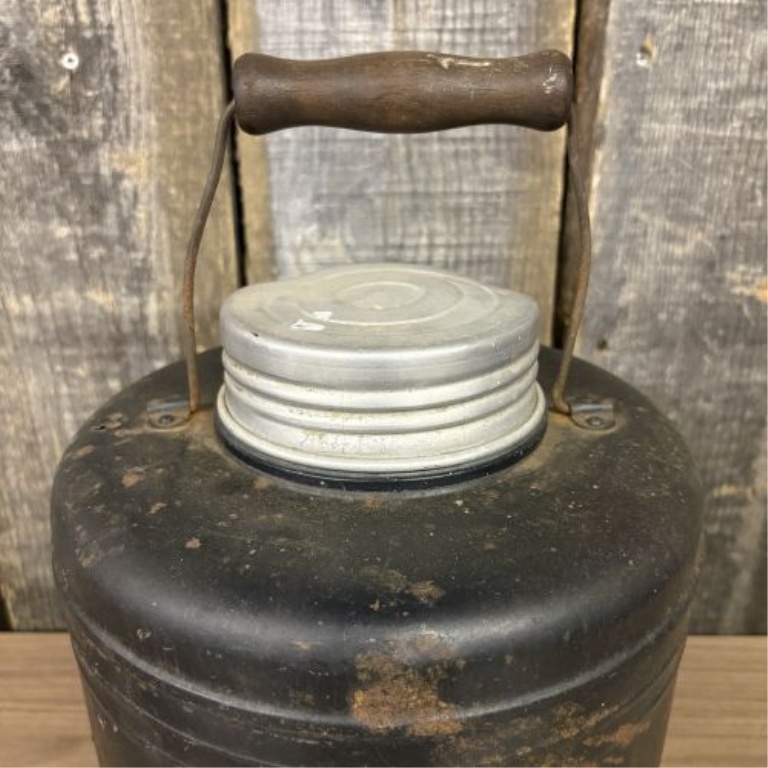 Vintage Macomb Thrift Jug One Gallon Metal and Ceramic Insulated Thermos