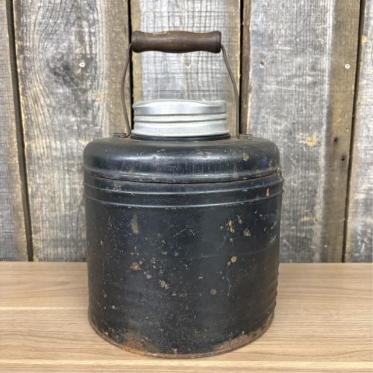 Vintage Macomb Thrift Jug One Gallon Metal and Ceramic Insulated Thermos