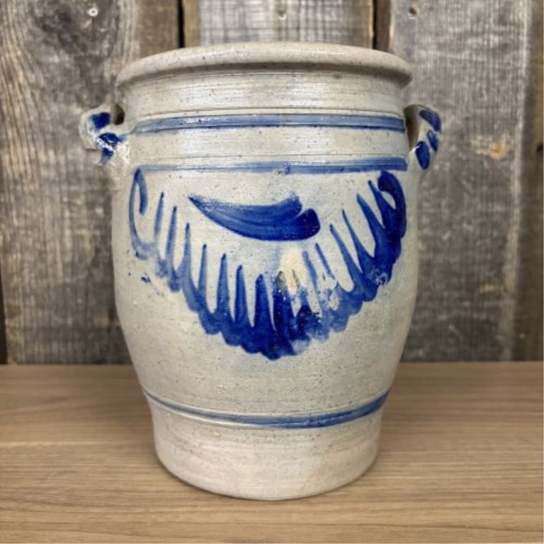 German Westerwald Salt Glazed Stoneware Cobalt Decorated 4 Liter Storage Jar