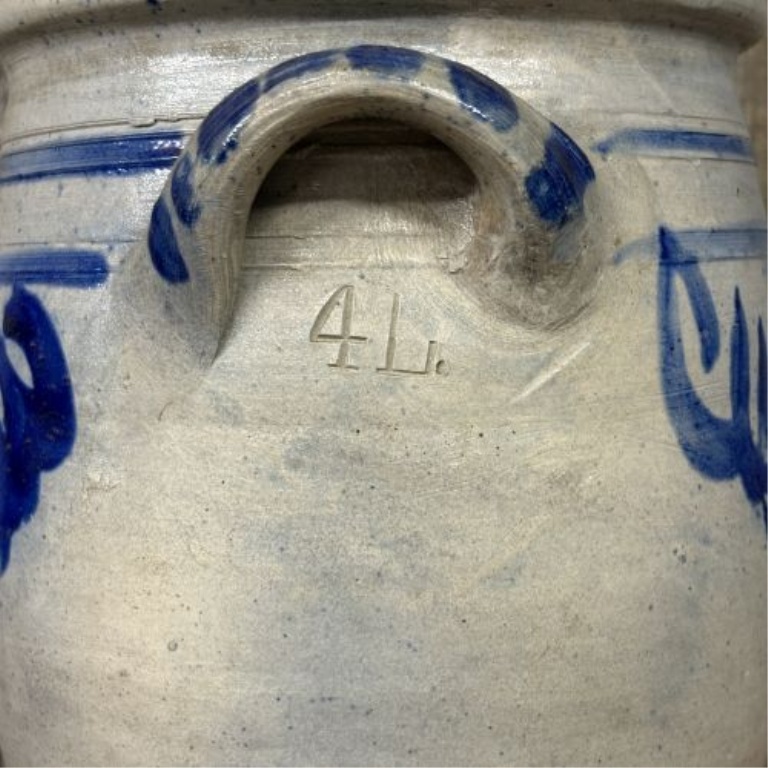 German Westerwald Salt Glazed Stoneware Cobalt Decorated 4 Liter Storage Jar