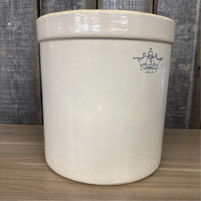 Robinson Ransbottom 3-Gallon Blue Crown Stoneware Crock