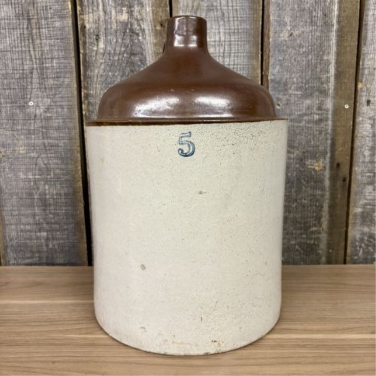 American Two-Tone Stoneware 5-Gallon Jug Attributed to Western Stoneware