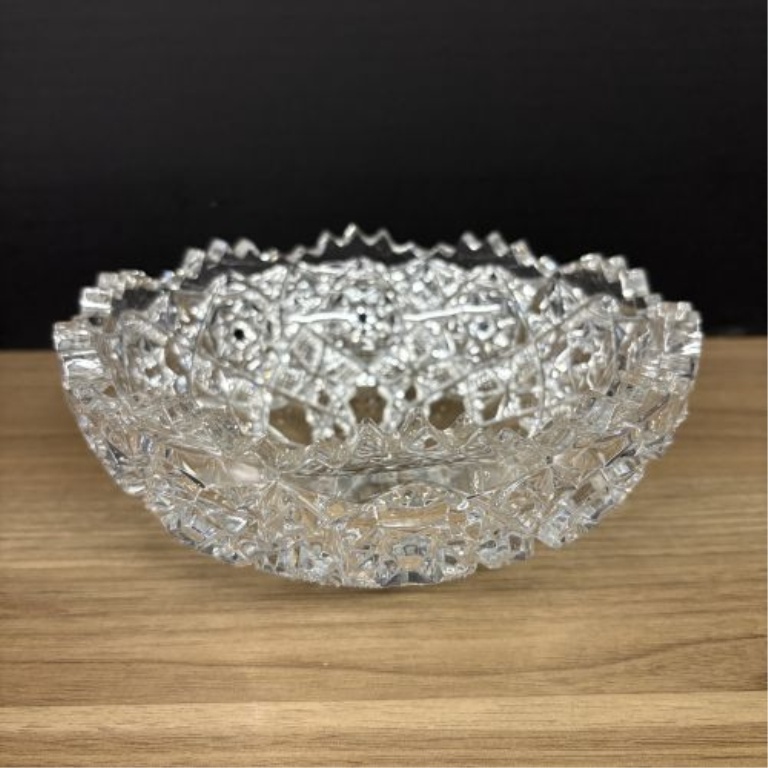 Two American Brilliant Period Style Cut Glass Table Items