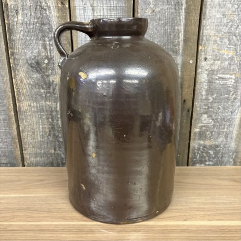 Five-Gallon Brown Slip Glazed Stoneware Jug