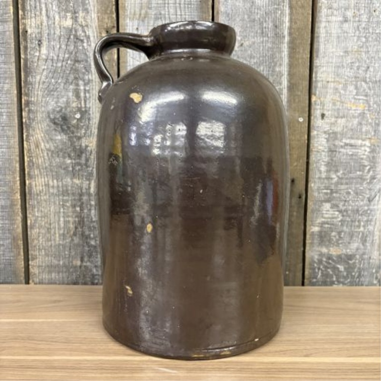 Five-Gallon Brown Slip Glazed Stoneware Jug