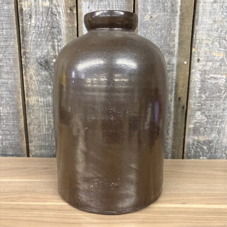 Five-Gallon Brown Slip Glazed Stoneware Jug