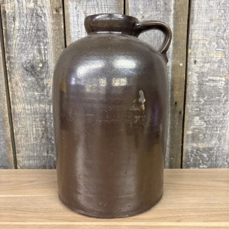 Five-Gallon Brown Slip Glazed Stoneware Jug