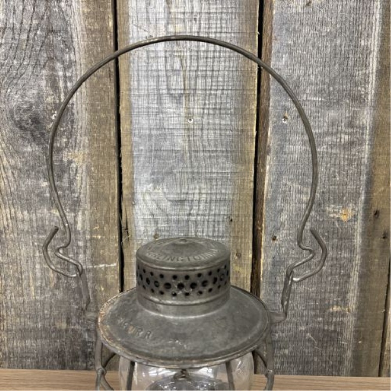Dressel Arlington N.J. Baltimore and Ohio Railroad Lantern with Adlake Kero Macbeth Globe