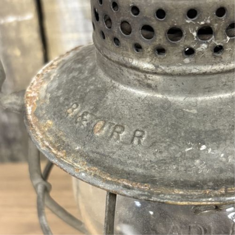 Dressel Arlington N.J. Baltimore and Ohio Railroad Lantern with Adlake Kero Macbeth Globe