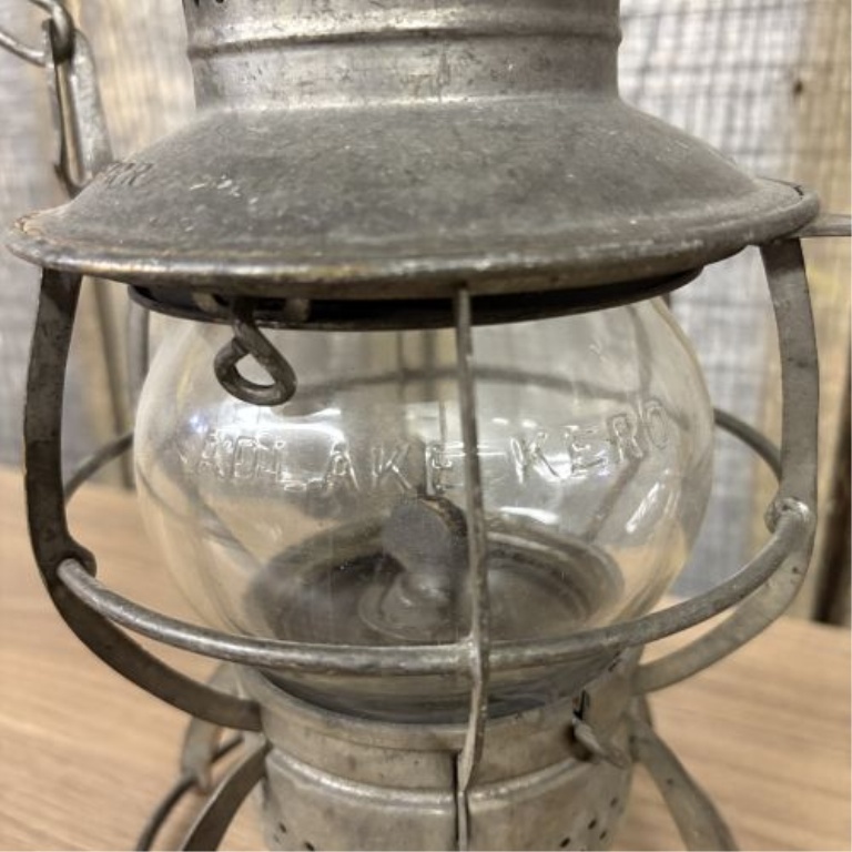 Dressel Arlington N.J. Baltimore and Ohio Railroad Lantern with Adlake Kero Macbeth Globe