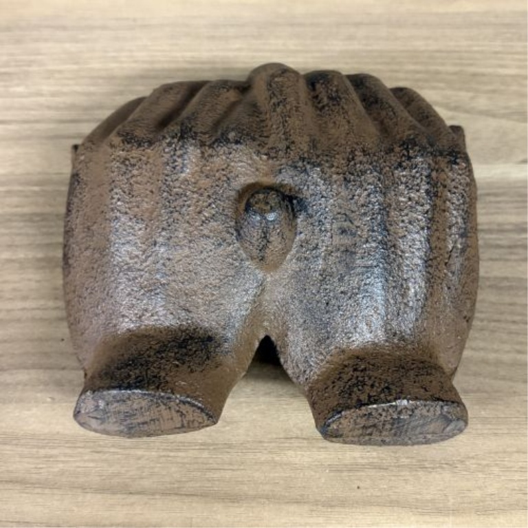 Cast Iron Cupped Hands Decorative Dish in Rust Finish