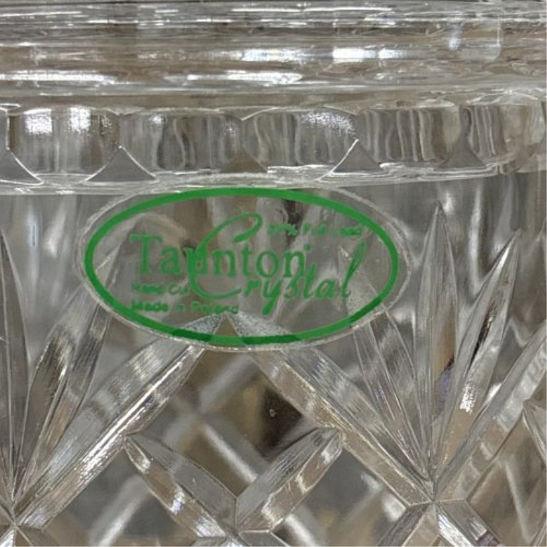 Taunton Crystal Hand-Cut 24% Lead Crystal Commemorative Lions Club Lidded Jar