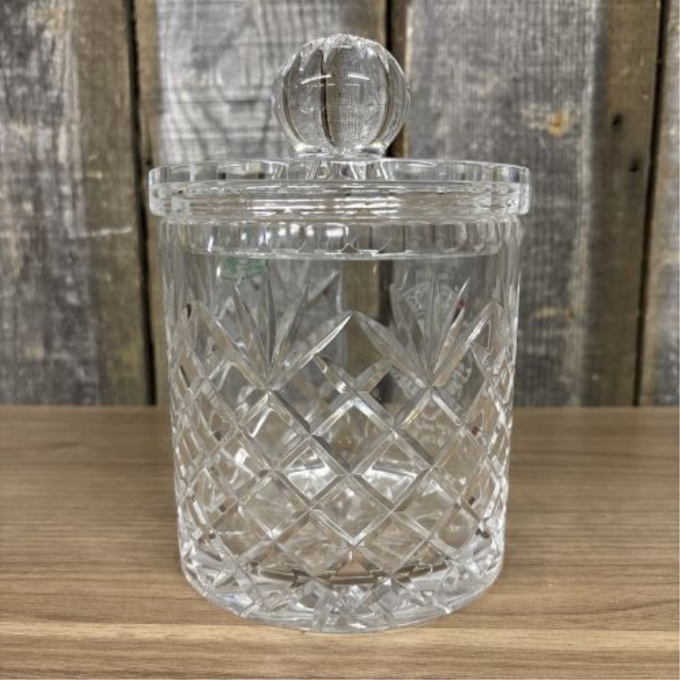 Taunton Crystal Hand-Cut 24% Lead Crystal Commemorative Lions Club Lidded Jar