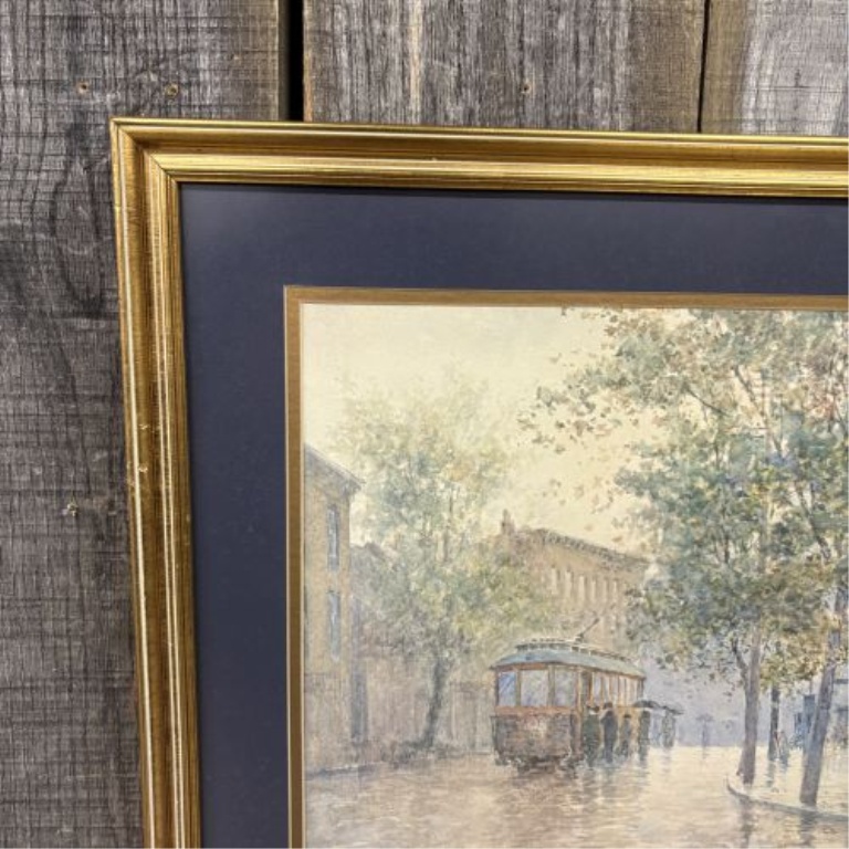 Paul Sawyier, Main Street Trolley, Limited Edition Photomechanical Lithographic Print