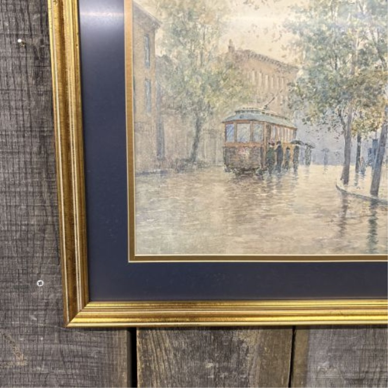Paul Sawyier, Main Street Trolley, Limited Edition Photomechanical Lithographic Print