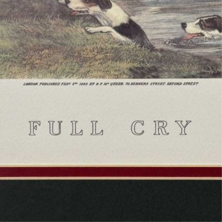 William Shayer, Full Cry, Hand-Colored Engraving and Aquatint, 1883