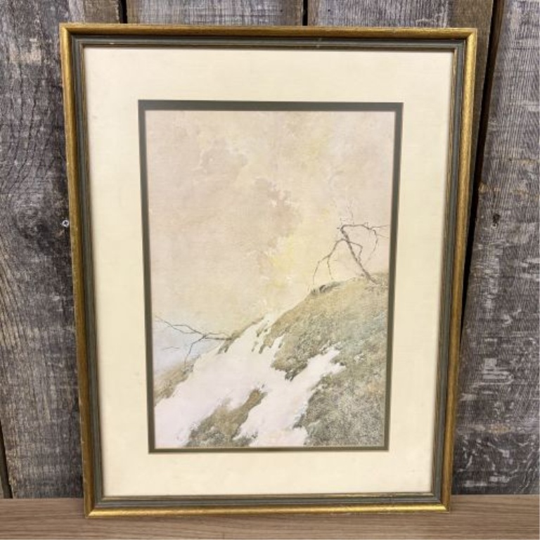 Paul Sawyier (American, 1865-1917), Snowy Sentinel, Offset Lithograph